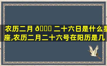 农历二月 💐 二十六日是什么星座,农历二月二十六号在阳历是几月几号